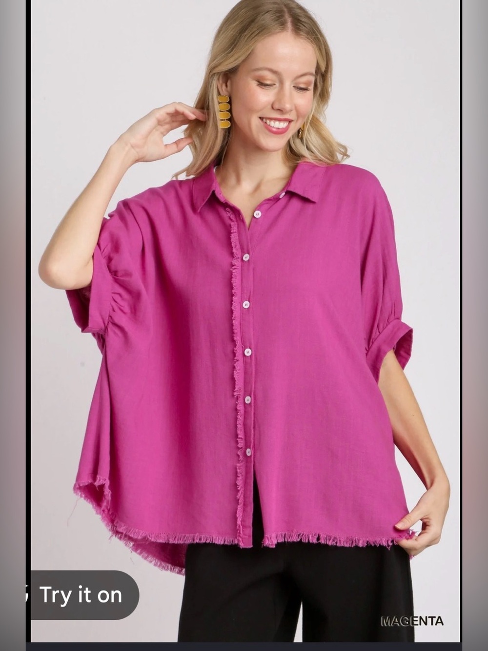Umgee linen blend  Frankie top size medium